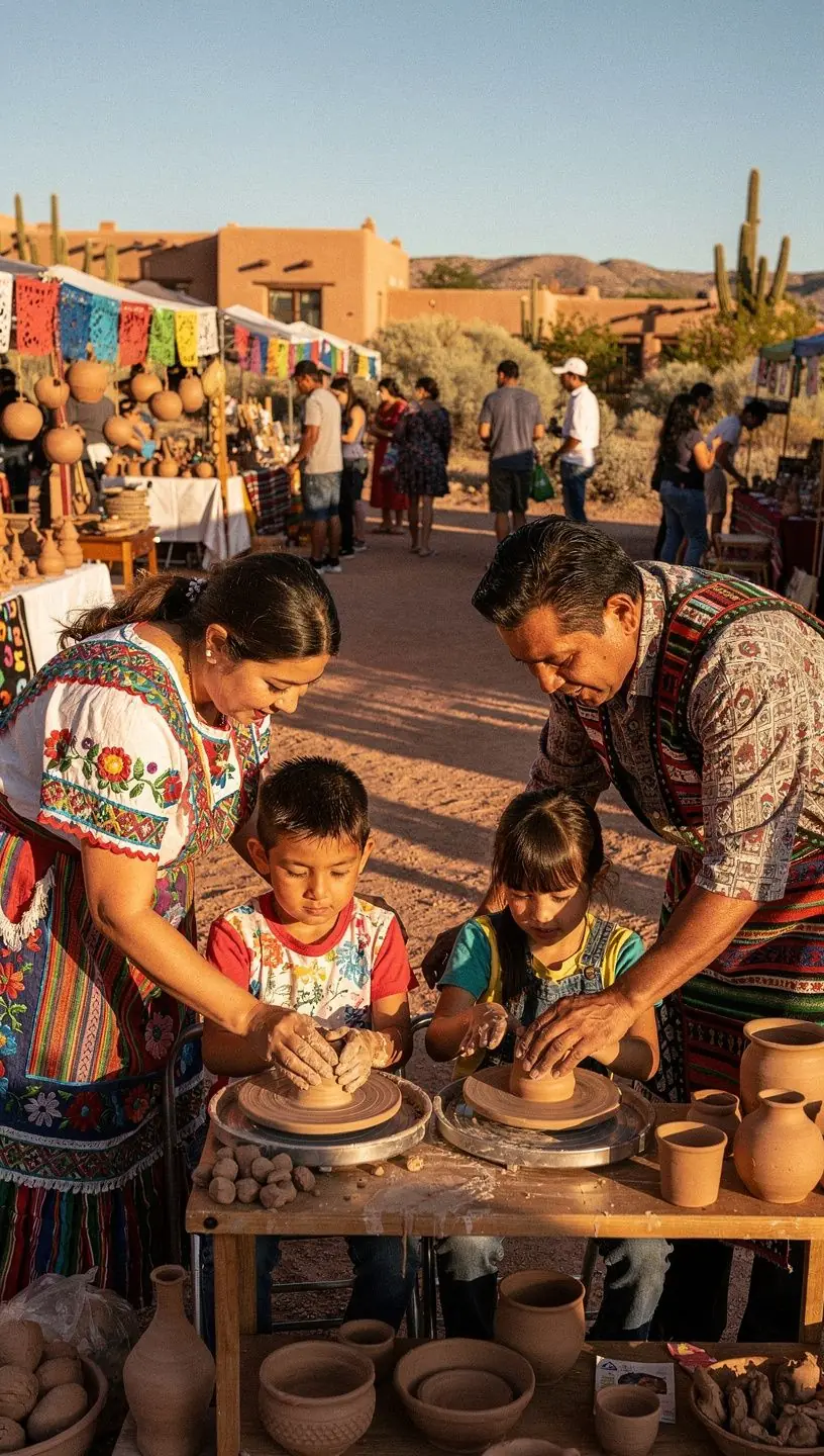Счастливая семья, путешествующая на автомобиле по живописной дороге.