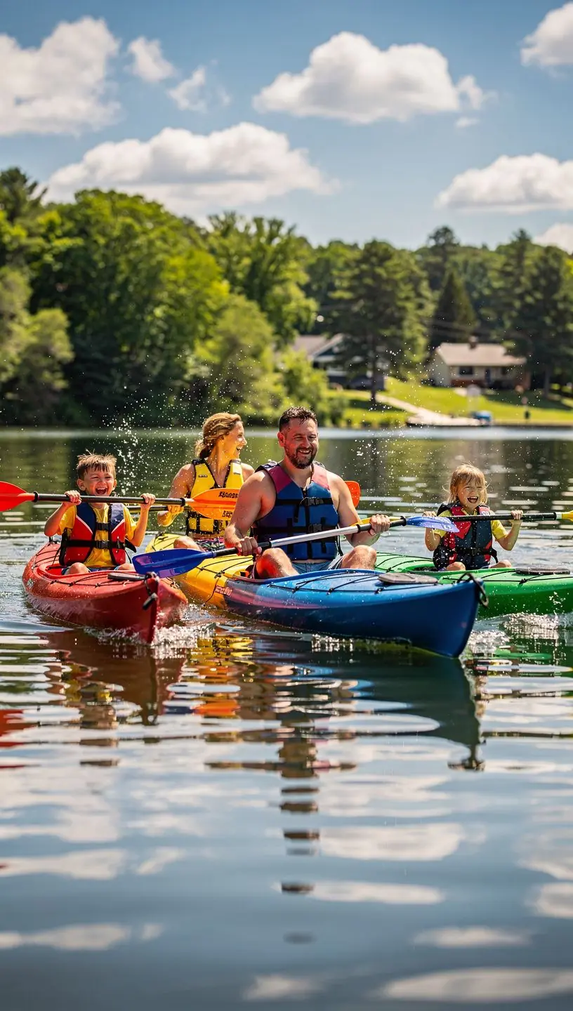 Дети, наслаждающиеся семейным пикником на природе.
